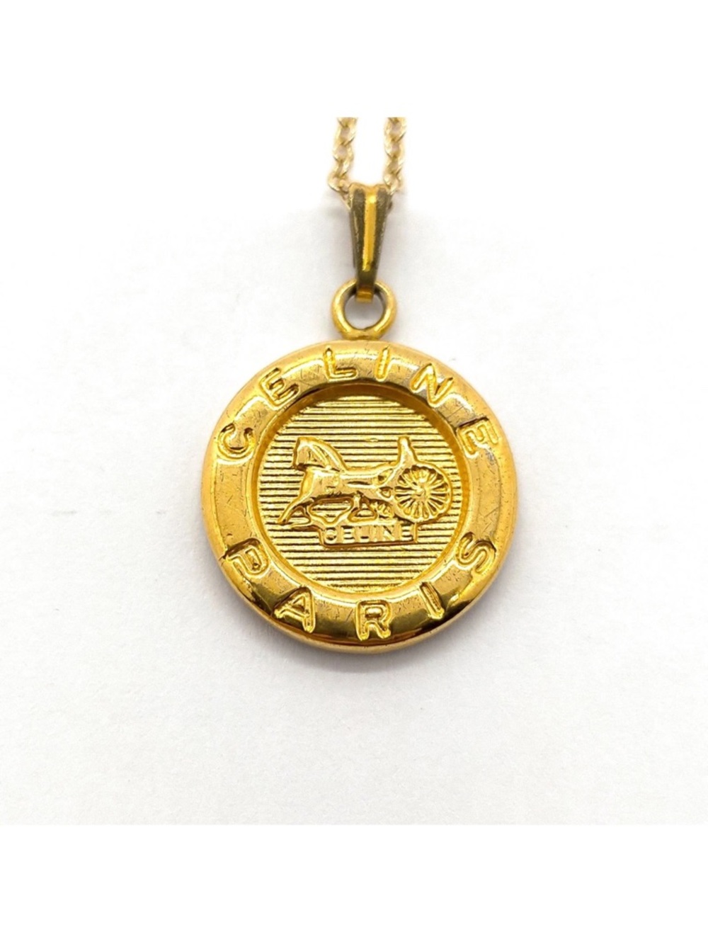 Authentic Celine Gold  Coin Pendant Necklace - Women Jewelry - Picture 2 of 7